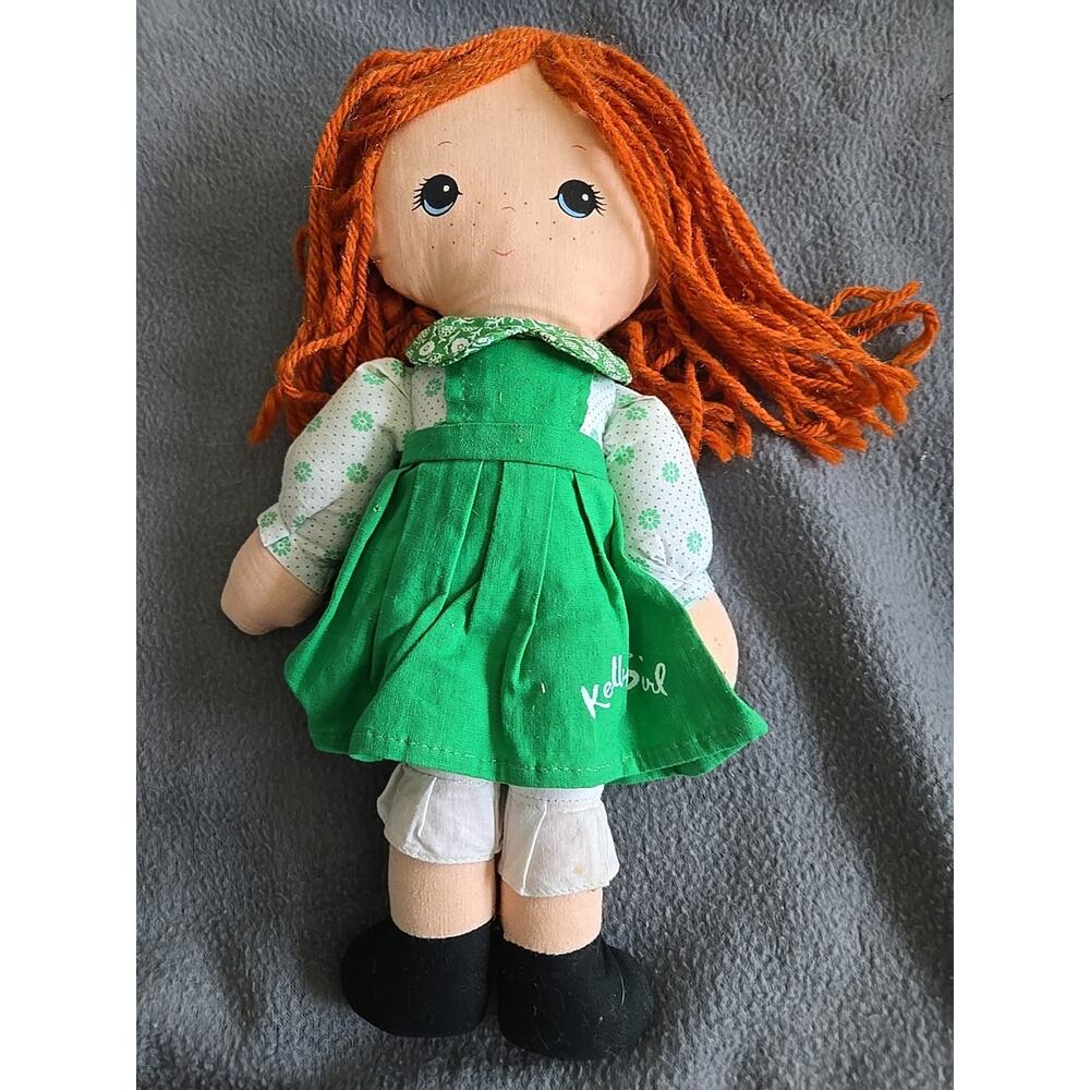 Vintage 1970s Knickerbocker Kelly Girl 12" Plush Rag Doll